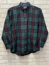 VTG Pendleton Flannel Shirt Mens M Green Plaid Virgin Wool Beach Boys Ma... - £32.71 GBP