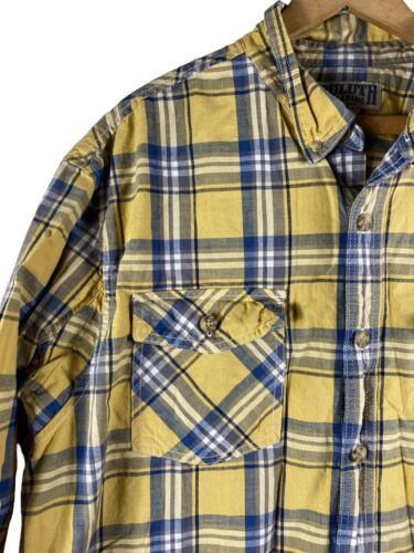 Primary image for Duluth Trading Co Shirt Size XL Mens Button Down Yellow Blue White Plaid Quality