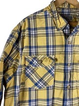 Duluth Trading Co Shirt Size XL Mens Button Down Yellow Blue White Plaid Quality - £36.51 GBP