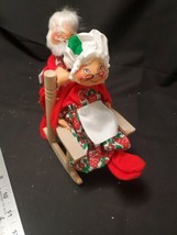 Vintage ANNALEE Santa &amp; Mrs Claus in Rocking Chair - $33.25