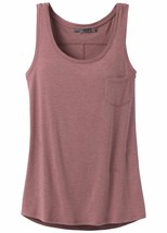 New Womens NWT M Dark Pink Heather PrAna Top Foundation Casual Scoop Tank Mauve - £49.55 GBP