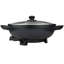 Brentwood 13in Non-Stick Flat Bottom Electric Wok Skillet with Vented Glass Lid - $79.43