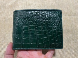 Genuine Green Belly Alligator Crocodile Skin Bifold Leather Men Wallets 025 - $39.99