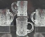 4 Cristal D&#39;Arques Danube Mug Set Elegant Crystal Clear Criss Cross Cut ... - $59.07