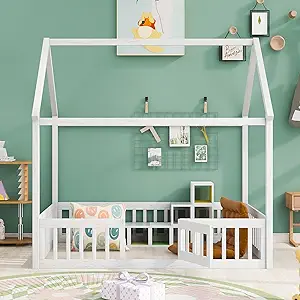 Floor Bed For Kids, Full Size, Toddler Montessori Bed Frame For Boys Gir... - $528.99
