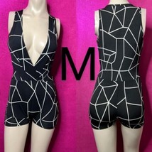 Black &amp; White Abstract Design Sexy ClassyRomper~Size M - $25.25