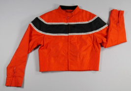 USA BD Biker Design Riding Gear Orange Motorcycle Jacket Black Stripe Me... - £39.08 GBP