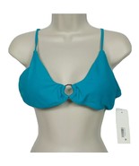 NWT Raisins O Ring Bikini Top Swimsuit Lg Solid Teal Padded B710066 - $315.21 MXN