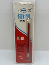 W.T. Rogers Co. Vintage Stay-Put Pen Chain Mounted Bank Blue Ink #2109 Red Cover - £5.45 GBP