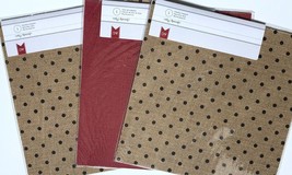 American Crafts Red &amp; Brown &amp; Black Polka Dot Burlap 3 - 12 x 12 Sheets - £5.59 GBP