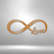 Infinite Love Steel Sign Laser Cut Powder Coated Home &amp; Office Metal Wal... - £41.28 GBP+
