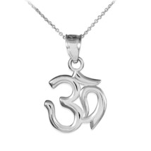 925 Sterling Silver OM (OHM) Pendant Necklace Made in US 16&quot; 18&quot; 20&quot; 22&quot; length - $32.06+