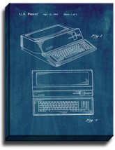 Apple Personal Computer Patent Print Midnight Blue on Canvas - $39.95+