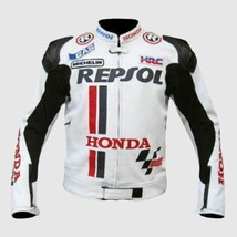 5 Safety Protections Honda Repsol Motorcycle Leather Jacket - $138.00