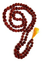 Rudraksha Mala Necklace 8mm Beads Hindu Japa Yoga Rosary Meditation 108 Beads - £7.48 GBP