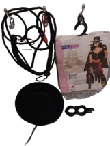 Adult Lady Zorro Halloween Costume w Hat &amp;  Extras Size Medium 10 - 12 - £18.97 GBP