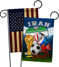 World Cup Iran Soccer - Impressions Decorative USA Vintage - Applique Garden Fla - £24.75 GBP