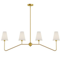 47&quot; W 4-Light Linear Kitchen Island Lighting Fixture Classic Chandeliers Polishe - $526.49