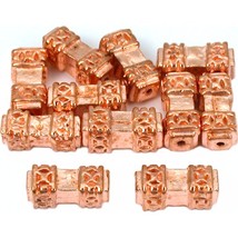 Rectangle Tube Copper Plated Beads 11mm 15 Grams 10Pcs Approx. - £5.39 GBP