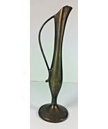 Vintage Brass Bud Vase 7in Single Flower Handle Felt Bottom Home Decor - $19.99