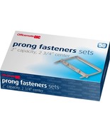 Officemate Prong Fastener Set 2-3/4&quot; C-C of prongs 2&quot; Cap 50/BX Silver 9... - £15.73 GBP