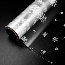 100Ft Clear Cellophane Wrap Roll | Snowflakes Cellophane Wrapping Paper ... - $14.99