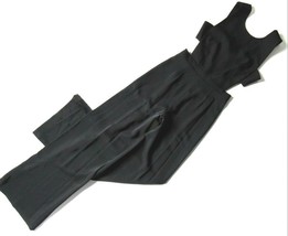 NWT BCBG MaxAzria Rossana in Black Satin Wide Leg Cutout Jumpsuit 8 x 32 - £63.83 GBP