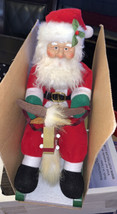 Animated Musical Santa on Rocking ￼Deer Christmas Figure RARE 670 - £31.75 GBP