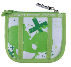 Deadmau5 Polo Deadmaus Verde y Blanco con Cremallera Bolsa Monedero Nuevo - $111.71 MXN