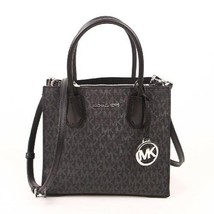 Michael Kors Mercer Medium Black Signature Leather Messenger Cro - £175.69 GBP