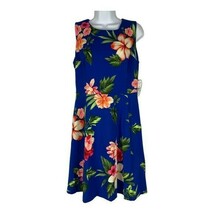 Jessica Howard Womens Floral-Print Fit &amp; Flare Dress Size 8 Blue - £22.07 GBP
