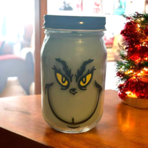 Grinch your a mean one Mason Jar Candle - Cinnamon Bun Scent image 2
