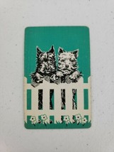 1 Single Vintage Swap Playing Card Scottie &amp; Westie Terrier Dogs At The Fence - £3.94 GBP