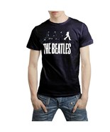 The Beatles Abbey Road T-Shirt, White on Black - Small - $280.07 MXN