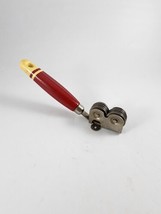 Vintage Ekco A&amp;J  Steel Red Wood Handle Pull Through Knife Sharpener  - £11.86 GBP