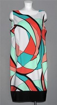 Roni Nicole Geometric Bright Colorful Sleeveless Shift Dress Wm&#39;s 14W NWT - £27.96 GBP