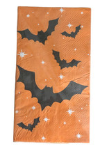 Halloween Paper Dinner Napkins Hand Buffet Towels 32 Pack Orange Black Bats - £19.06 GBP