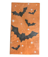 Halloween Paper Dinner Napkins Hand Buffet Towels 32 Pack Orange Black Bats - £19.09 GBP
