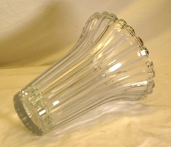 Crystal Flared Trumpet Vase Vertical Lines - $79.19