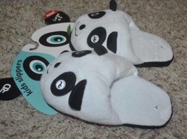 Girls Slippers Panda White Black Slide Slip On Plush Non Slip-sz 13/1 - £6.32 GBP
