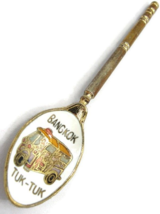 Vintage Bangkok Tuk-Tuk Spoon Souvenir Collector Brass Plated Enamel - £19.60 GBP
