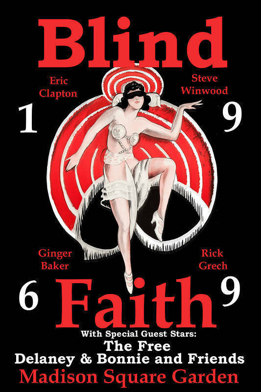 Primary image for Blind Faith Madison Square Garden 1969 STICKER  Big Size & Unframed
