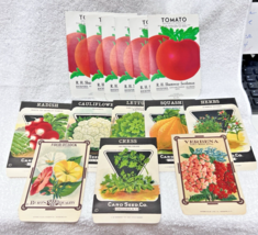 14 Vintage Seed Packet Envelopes Shumway and Card Seed WM Burt Company - $22.28