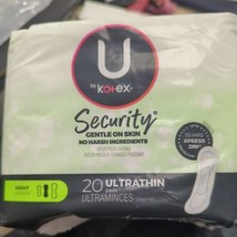  U By Kotex Security Ultra Thin Pads-20ct. Each-Heavy Flow Absorbency - £4.16 GBP