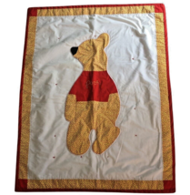 Handmade WINNIE The POOH Crib Quilt Calico Baby Blanket Comforter Nursery 34x44&quot; - £31.44 GBP