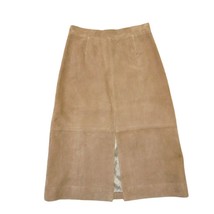 NWT J.Crew Collection A-line Midi in Camel Suede Leather Split Skirt 2 - £102.50 GBP