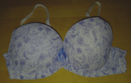 LOVELY LAVENDER FLORAL PADDED/UNDER-WIRE BRA-38B-NYLON/SPANDEX-WORN ONCE... - $4.99