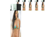 Hawaiian Pin Up Girls D7 Lighters Set of 5 Electronic Refillable Butane  - $15.79