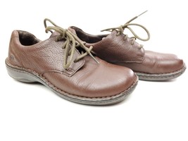 Born Brown Leather Lace Up Shoes Size 6.5 M Casual Comfort Shoe - £13.79 GBP