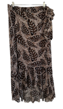 Jane and Delancey Women&#39;s Flare Maxi Skirt w/ Tie Printed Lined Size XL Brown - £19.45 GBP